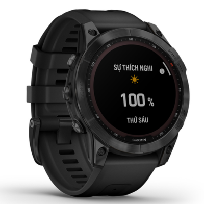 Garmin Fenix 7 47mm Kính Sapphire Viên Titan Dây Cao Su