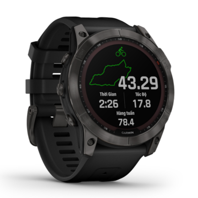 Garmin Fenix 7x Solar Titanium 51mm Dây Cao Su