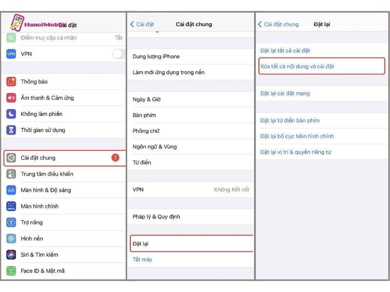  Cài đặt lại iPhone