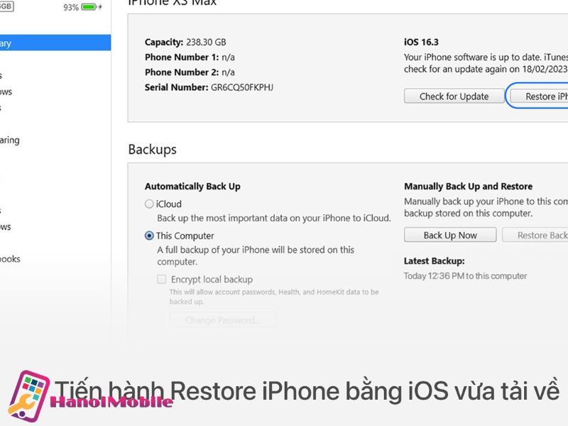 Cách tiến hành restore iPhone bằng iOS