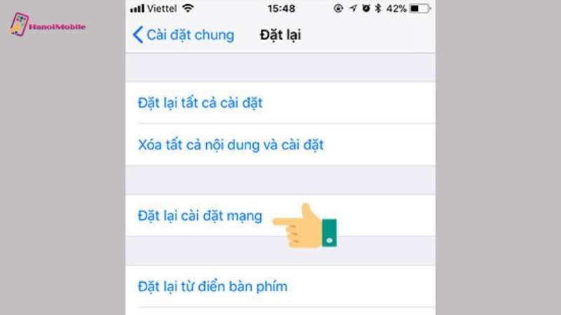  Khôi phục cài đặt mạng