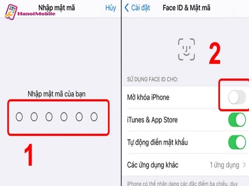 Tắt và bật lại Face ID