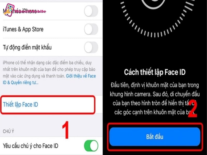 Đặt lại Face ID mới