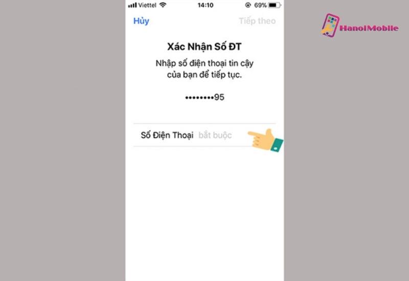 Khôi phục tài khoản iCloud qua điện thoại