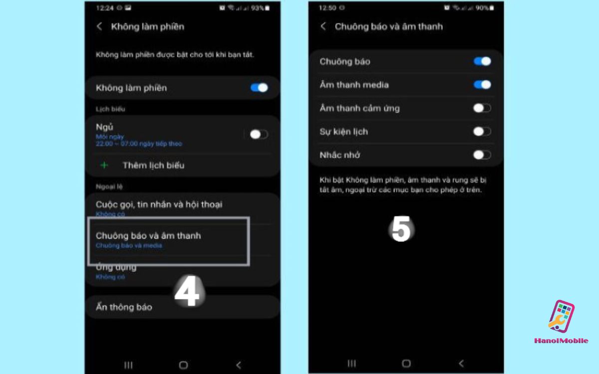 Cách Bật/Tắt Chế Độ Không Làm Phiền Trên Samsung 6