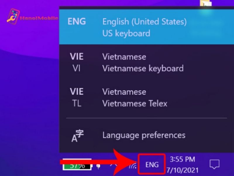 Chuyển đổi ngôn ngữ giữa các bàn phím