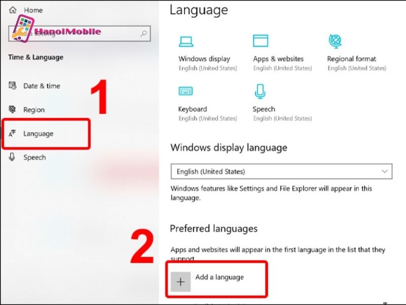 Cách cài tiếng Việt cho máy tính Windows tại Setting
