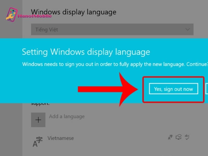 Cách cài tiếng Việt cho máy tính Windows tại Setting