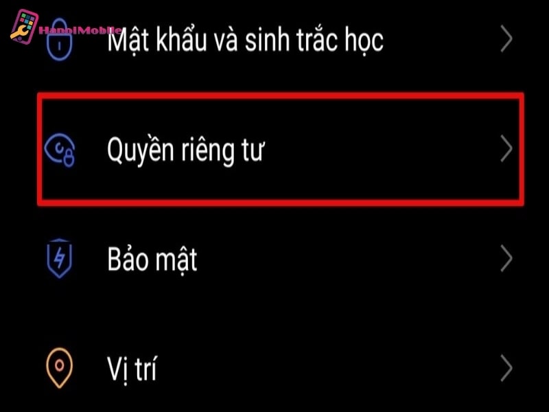 Chặn quảng cáo trong cài đặt của điện thoại