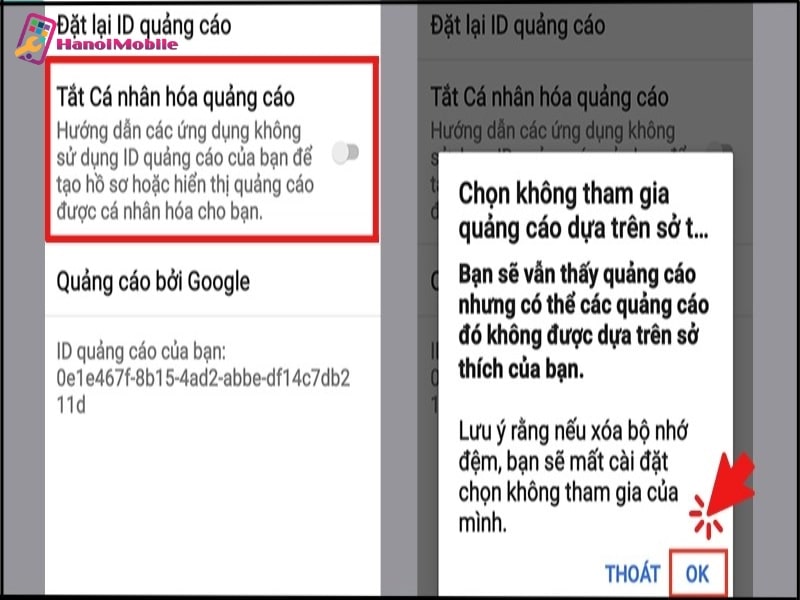 Tắt cá nhân hóa quảng cáo trong Google