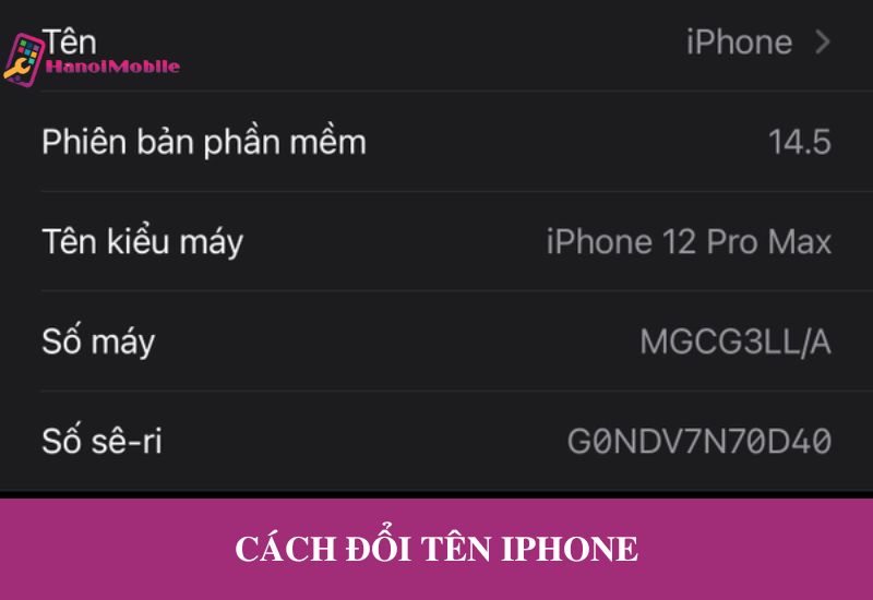 cách đổi tên iPhone