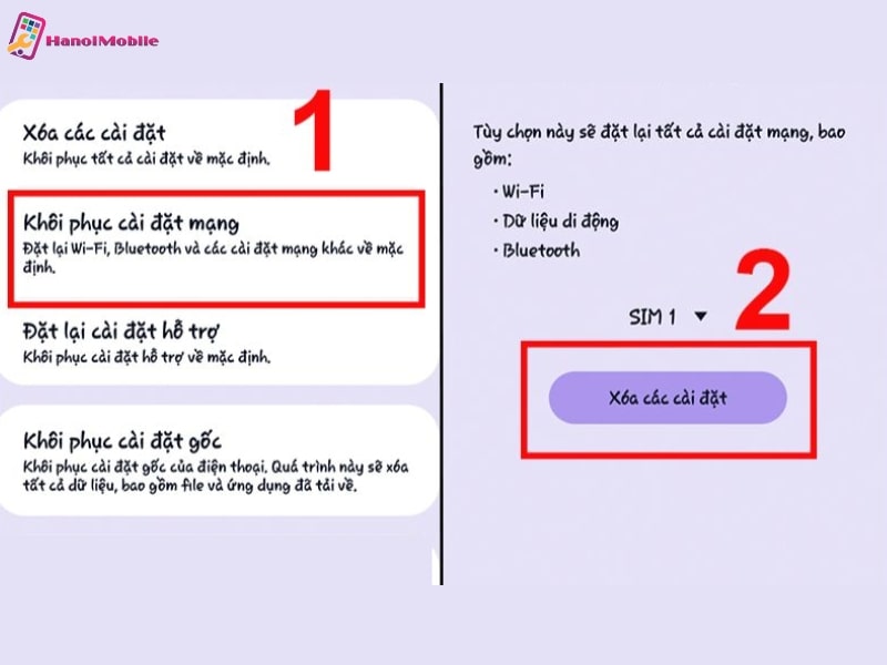 Đặt lại cài đặt mạng cho điện thoại