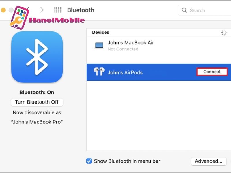Cách kết nối Airpod với máy tính Macbook