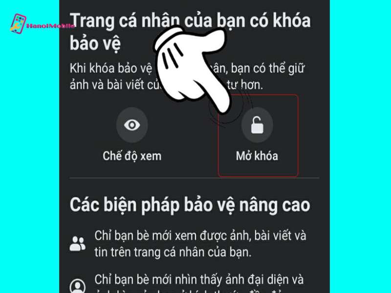 Mở khóa trang Facebook cá nhân đơn giản