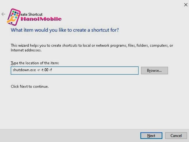 Cách khởi động lại máy tính bằng Shortcut