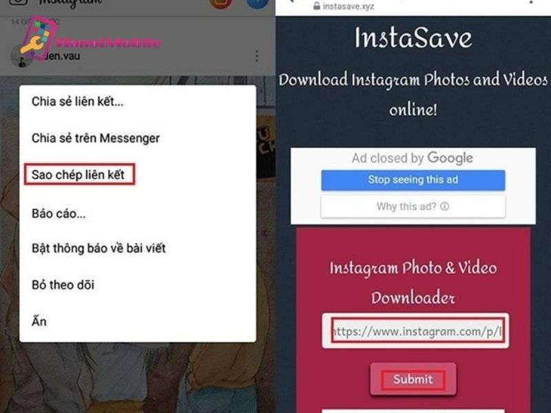 Cách lưu ảnh trên Instagram về điện thoại bằng Web hỗ trợ