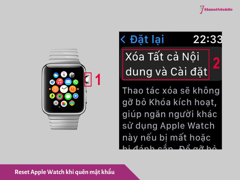 Reset Apple Watch khi quên mật khẩu