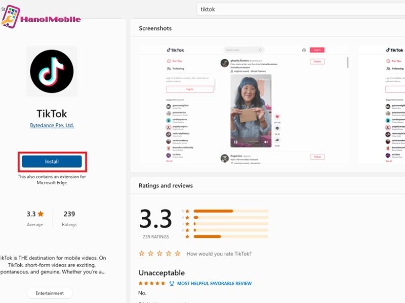 Cài đặt TikTok trên máy tính