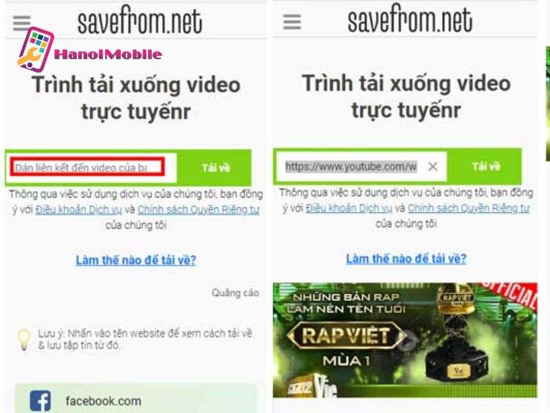 Cách tải video trên Youtube về điện thoại bằng Web “Save from”