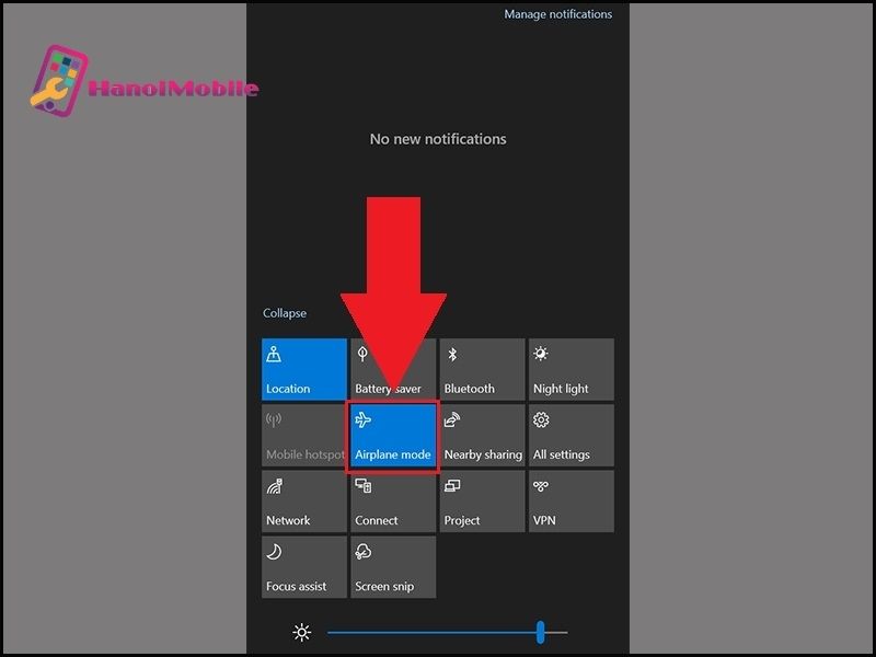 Tắt chế độ máy bay trên thanh Taskbar