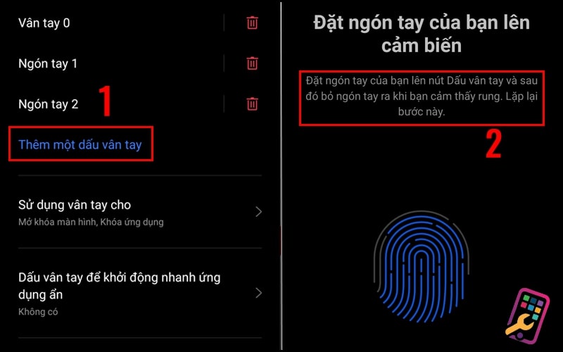 thêm dấu vân tay trên điện thoại Samsung 2