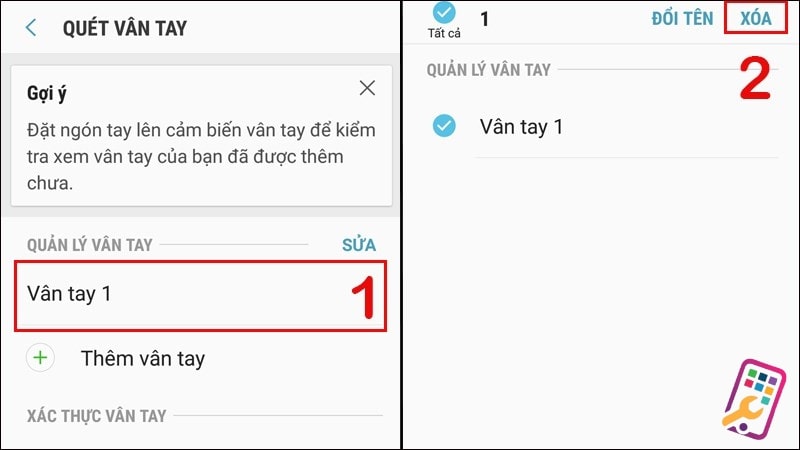 thêm dấu vân tay trên điện thoại Samsung 3