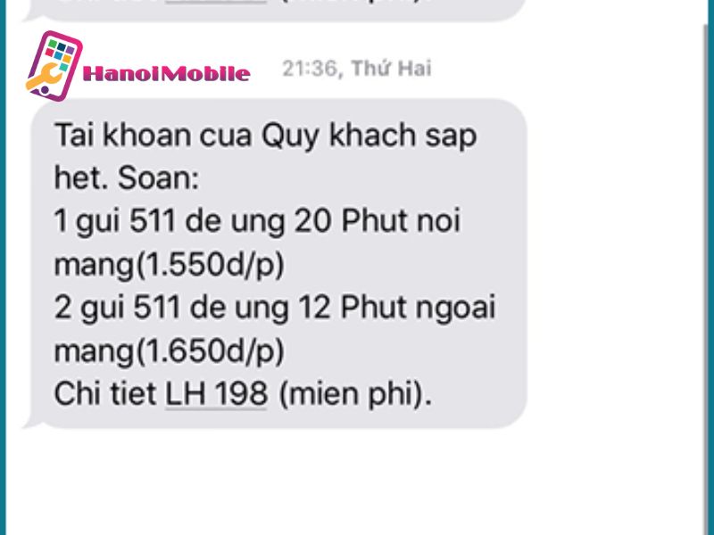 Cách ứng tiền Viettel qua cú pháp 511