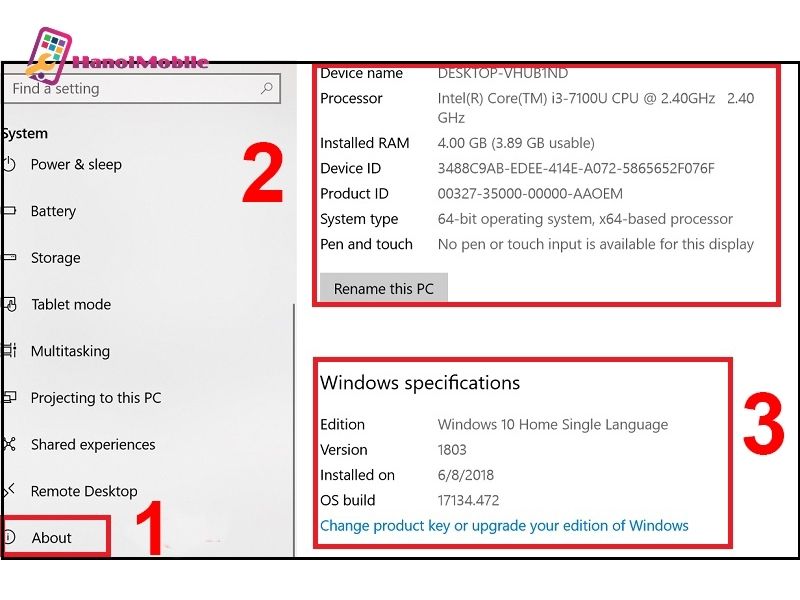 Cách kiểm tra cấu hình máy tính trong About