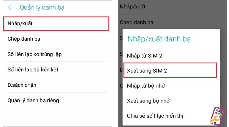 cách xuất danh bạ điện thoại Android 2