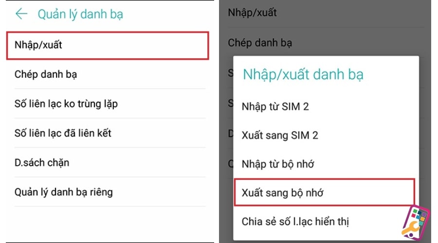 cách xuất danh bạ điện thoại Android 4