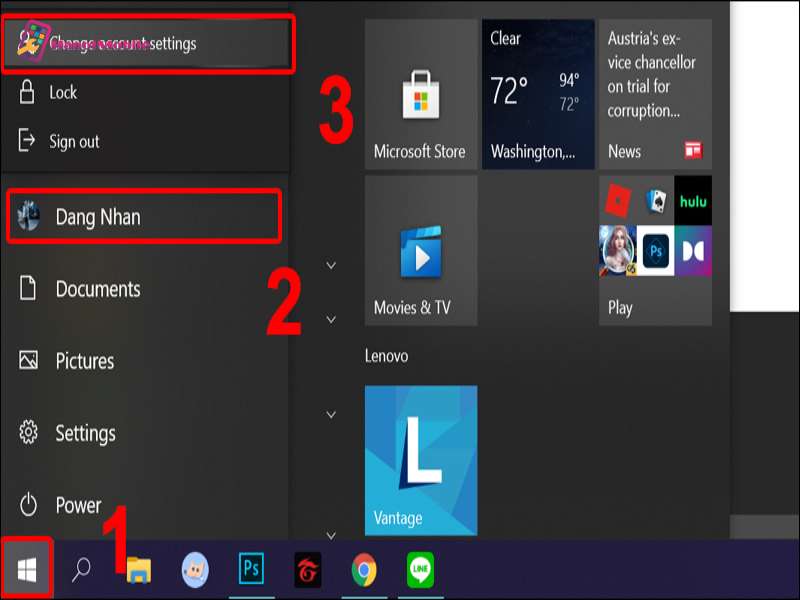 Cách cài đặt mật khẩu máy tính Windows 10