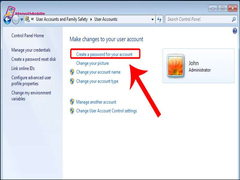 Cách cài đặt mật khẩu máy tính Windows 7
