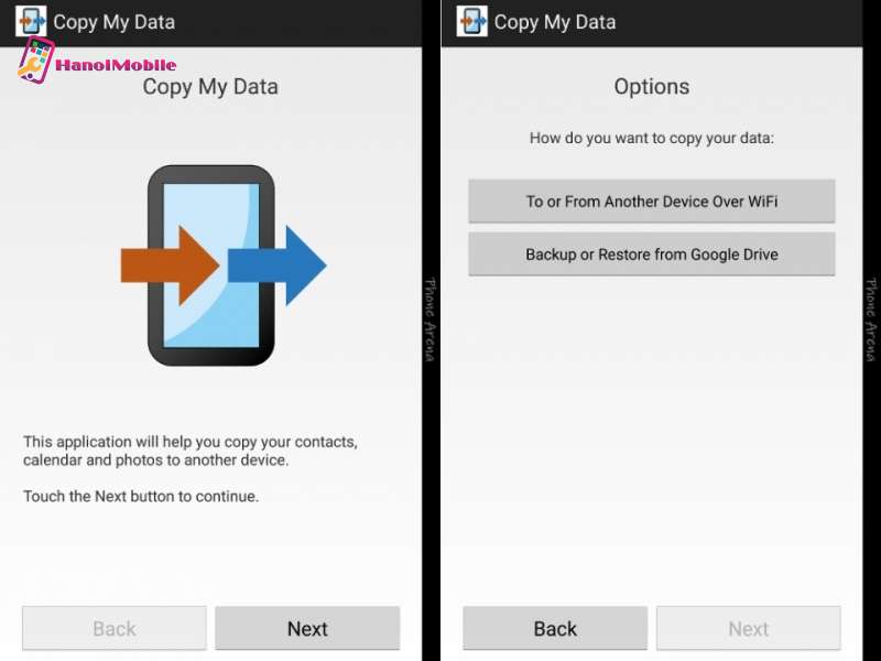 Sử dụng ứng dụng Copy My Data