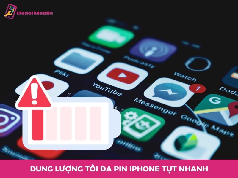 Dung lượng tối đa pin iPhone tụt nhanh | Nguyên nhân và cách khắc phục