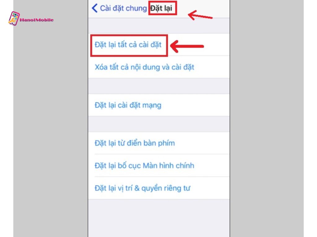 Reset lại cài đặt gốc của iPhone