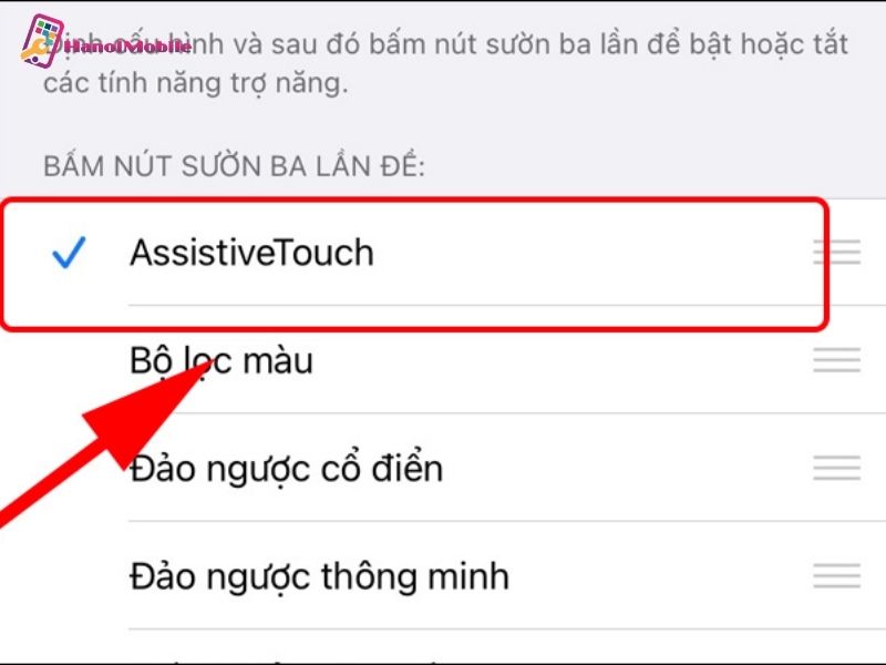 chọn mục "Assistive Touch