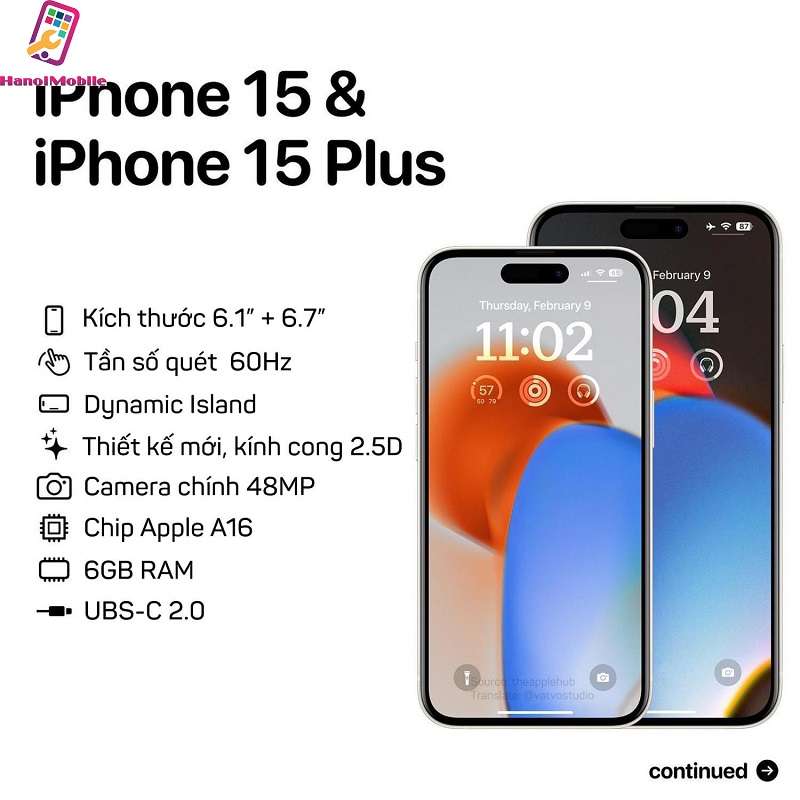 Cấu hình của dòng iPhone 15 và iPhone 15 Plus