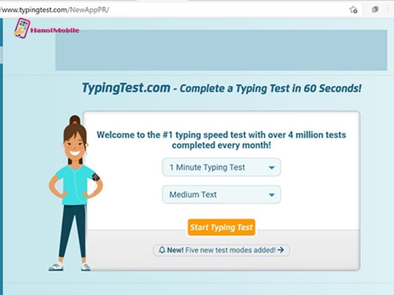 Kiểm tra tốc độ đánh máy miễn phí tại TypingTest.com