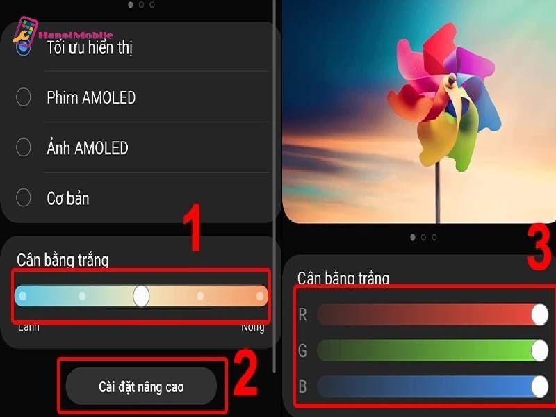 Chỉnh lại độ tương phản màu
