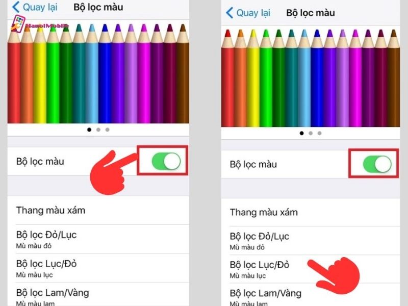 Tắt hoặc điều chỉnh lại tính năng Color Filters