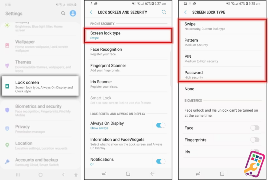 Những Loại Mật Khẩu Samsung Và Cách Cài Đặt 3