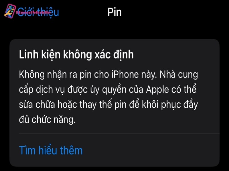 Vì sao pin hiện linh kiện không xác định?