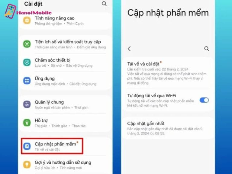 Cập nhật phần mềm điện thoại