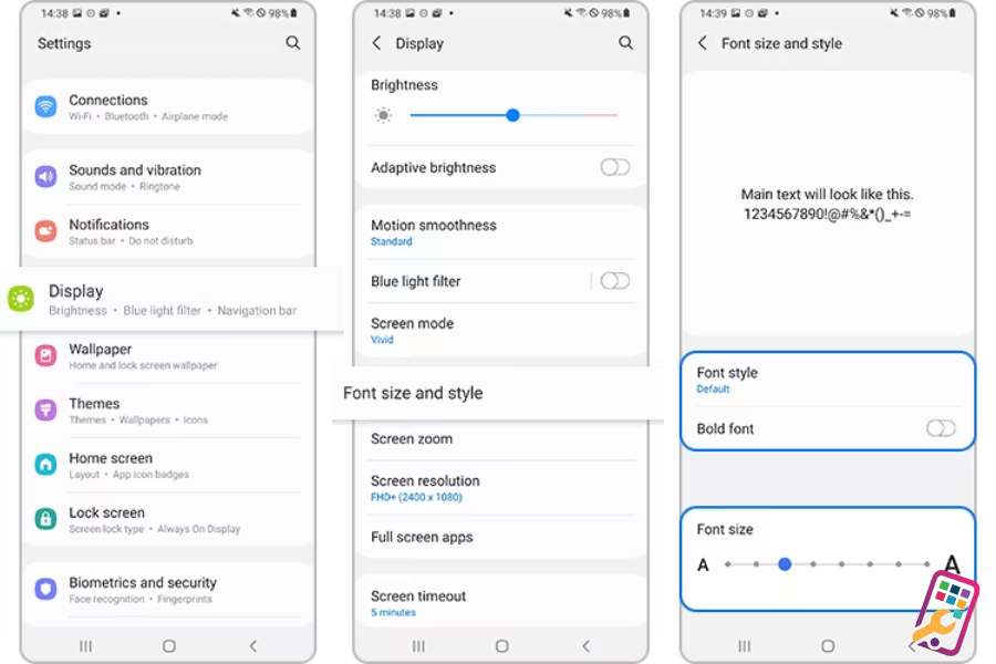 Thay Đổi Cỡ Chữ Và Font Chữ Trên Samsung 2