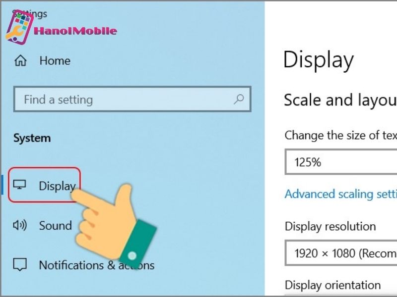 Xoay màn hình máy tính bằng Display Settings
